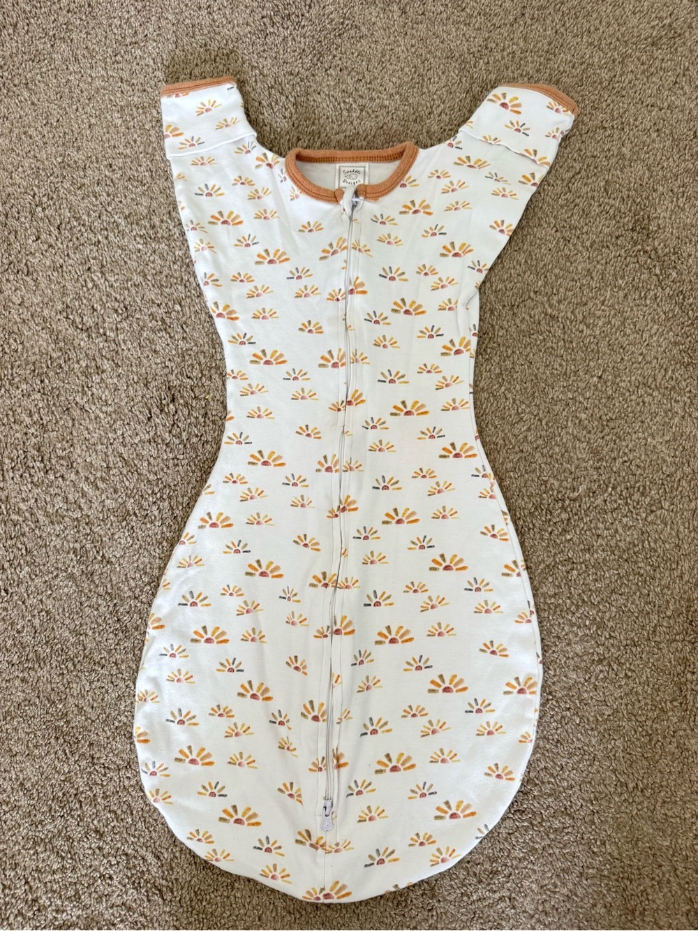 Neutral Sun Print Zip Baby Sleep Sack
